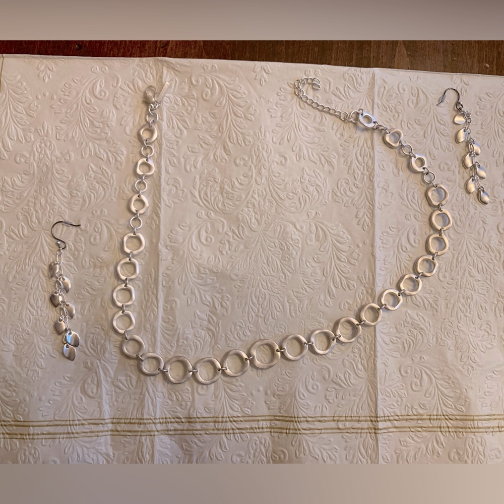 Sterling silver necklace and earrings